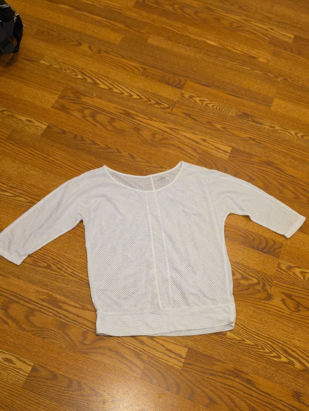 LOFT Sheer Textured Stripe Top - Cream